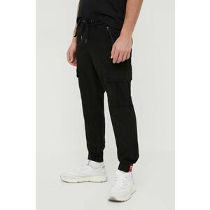 Bavlnené nohavice Alpha Industries Ripstop Jogger 116201.03, čierna farba vyobraziť