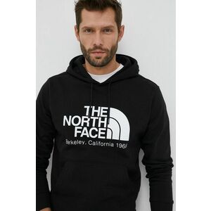 Bavlnená mikina The North Face pánska, čierna farba, s kapucňou, s potlačou, NF0A55GFJK31 vyobraziť