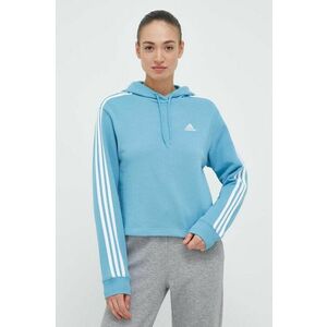 Bavlnená mikina adidas dámska, s kapucňou, s nášivkou vyobraziť