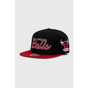 Šiltovka Mitchell&Ness Chicago Bulls čierna farba, vzorovaná vyobraziť