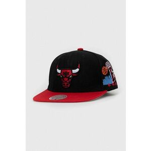 Šiltovka Mitchell&Ness Chicago Bulls čierna farba, s nášivkou vyobraziť