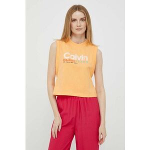 Bavlnený top Calvin Klein Jeans oranžová farba, J20J221359 vyobraziť