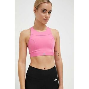 Športová podprsenka adidas Performance ružová farba, jednofarebná vyobraziť