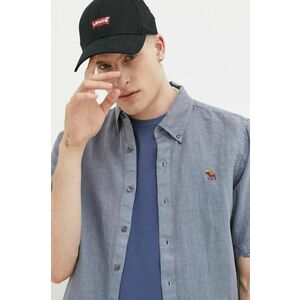 Ľanová košeľa Abercrombie & Fitch regular, s golierom button-down vyobraziť