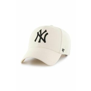 Šiltovka s prímesou vlny 47 brand MLB New York Yankees béžová farba, s nášivkou, B-MVPSP17WBP-NT vyobraziť