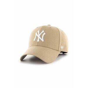 Šiltovka s prímesou vlny 47 brand MLB New York Yankees béžová farba, s nášivkou, B-MVP17WBV-KHB vyobraziť