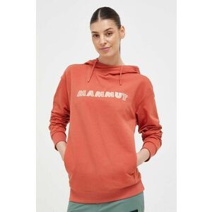 Mikina Mammut ML Hoody Logo dámska, ružová farba, s kapucňou, s nášivkou vyobraziť