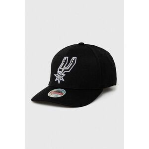 Šiltovka s prímesou vlny Mitchell&Ness San Antonio Spurs čierna farba, s nášivkou vyobraziť