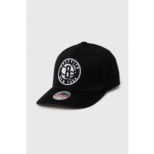 Šiltovka s prímesou vlny Mitchell&Ness Brooklyn Nets čierna farba, s nášivkou vyobraziť