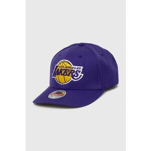 Šiltovka s prímesou vlny Mitchell&Ness Los Angeles Lakers fialová farba, s nášivkou vyobraziť