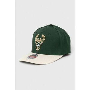 Šiltovka s prímesou vlny Mitchell&Ness Milwaukee Bucks zelená farba, s nášivkou vyobraziť