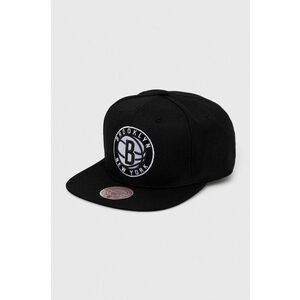 Šiltovka Mitchell&Ness Brooklyn Nets čierna farba, s nášivkou vyobraziť