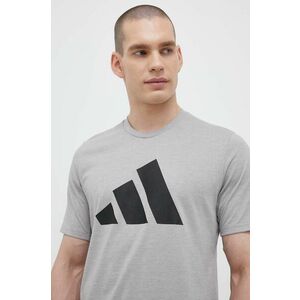 Tréningové tričko adidas Performance Train Essentials Feelready Logo šedá farba, s potlačou, IB8276 vyobraziť