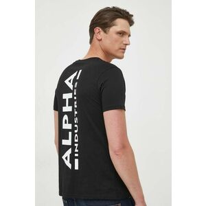 Bavlnené tričko Alpha Industries Backprint T 128507.03-black, čierna farba, s potlačou, 128507 03 vyobraziť