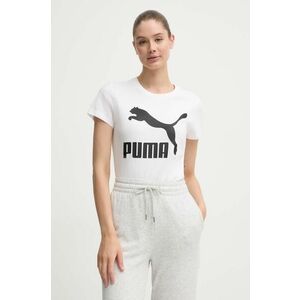 Bavlnené tričko Puma Classic Logo Tee 530076.02-white, biela farba vyobraziť