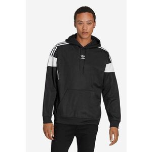 Mikina adidas Originals Adicolor Classics Cut Line Hoodie HS2065-black, pánska, čierna farba, s kapucňou, vzorovaná vyobraziť