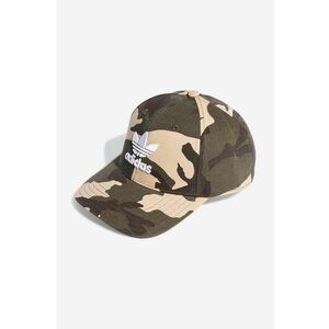 Bavlnená šiltovka adidas Originals Camo Baseball Cap H46980-green, zelená farba, vzorovaná vyobraziť