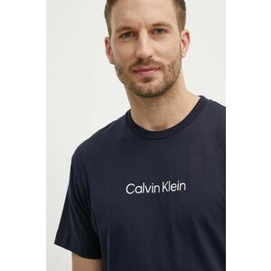 Bavlnené tričko Calvin Klein pánsky, tmavomodrá farba, vzorovaný vyobraziť