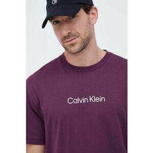 Bavlnené tričko Calvin Klein fialová farba, vzorovaný, K10K111346 vyobraziť