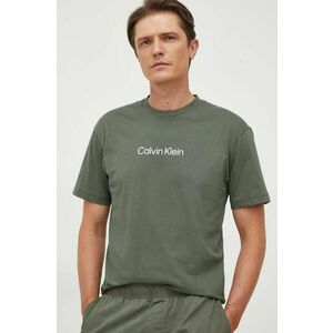 Bavlnené tričko Calvin Klein zelená farba, vzorovaný, K10K111346 vyobraziť