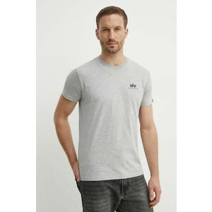 Tričko Alpha Industries Basic T Small Logo 188505.17, pánske, šedá farba, s potlačou vyobraziť