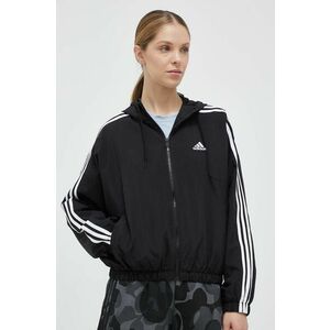 Bunda adidas dámska, čierna farba, prechodná vyobraziť