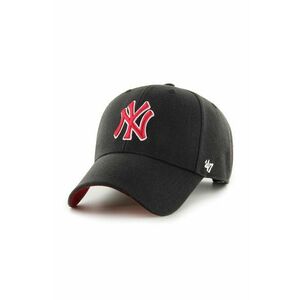 Čiapka s prímesou vlny 47 brand MLB New York Yankees čierna farba, s nášivkou vyobraziť