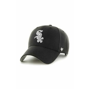 Čiapka s prímesou vlny 47 brand MLB Chicago White Sox čierna farba, s nášivkou vyobraziť