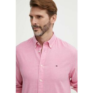 Košeľa Tommy Hilfiger pánska, ružová farba, regular, s golierom button-down, MW0MW29968 vyobraziť