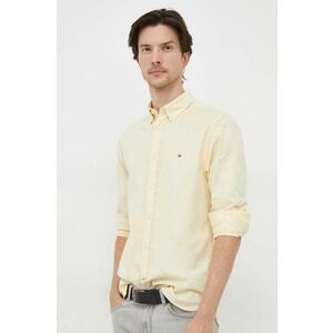 Košeľa Tommy Hilfiger pánska, žltá farba, regular, s golierom button-down, MW0MW29968 vyobraziť