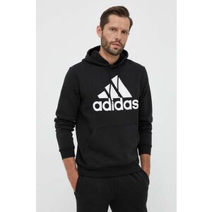 Mikina adidas pánska, čierna farba, s kapucňou, s potlačou vyobraziť