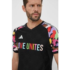 Tréningové tričko adidas Performance Pride Tiro čierna farba, vzorované vyobraziť