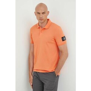 Bavlnené polo tričko Calvin Klein Jeans oranžová farba, jednofarebný, J30J323394 vyobraziť