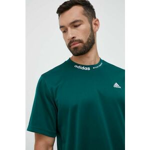 Bavlnené tričko adidas zelená farba, s nášivkou vyobraziť