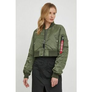 Bunda Alpha Industries MA-1 BOXY WMN dámska, zelená farba, prechodná vyobraziť