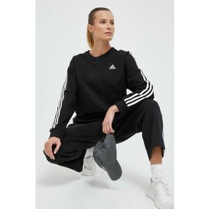 Bavlnená mikina adidas dámska, čierna farba, jednofarebná, IC8766 vyobraziť