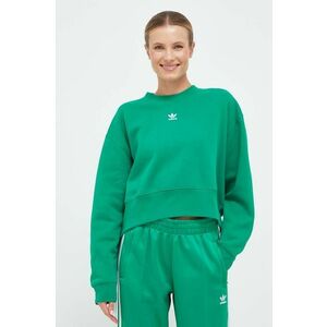 Mikina adidas Originals dámska, zelená farba, s nášivkou vyobraziť