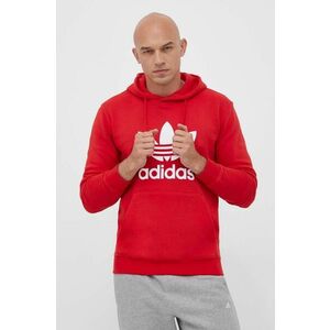 Bavlnená mikina adidas Originals Classics Trefoil Hoodie pánska, červená farba, s kapucňou, s potlačou, IM4497 vyobraziť