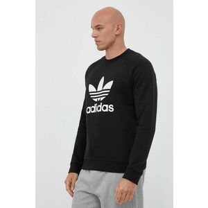 Bavlnená mikina adidas Originals pánska, čierna farba, s potlačou vyobraziť