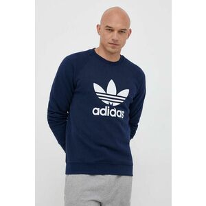 Bavlnená mikina adidas Originals pánska, tmavomodrá farba, s potlačou vyobraziť