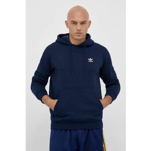 Mikina adidas Originals Trefoil Essentials Hoodie pánska, tmavomodrá farba, s kapucňou, s nášivkou, IM4524 vyobraziť