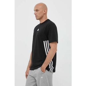 Bavlnené tričko adidas čierna farba, s potlačou vyobraziť