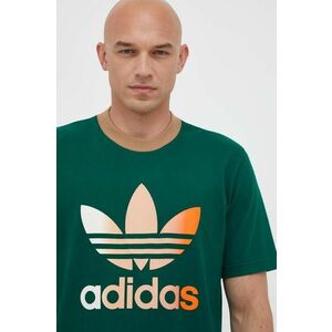 Bavlnené tričko adidas Originals zelená farba, s potlačou vyobraziť