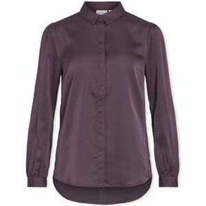 Blúzka Vila Noos Ellette Satin Shirt L/S - Perfect Plum vyobraziť