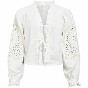 Blúzka Object Noos Top Brodera L/S - White Sand vyobraziť