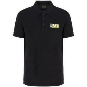 Tričká a polokošele Ea7 Emporio Armani Gold Label Pima Cotton Polo Shirt -Black vyobraziť