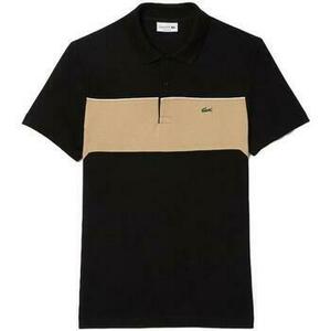 Tričká a polokošele Lacoste Colour Block Polo Shirt Black/Beige vyobraziť