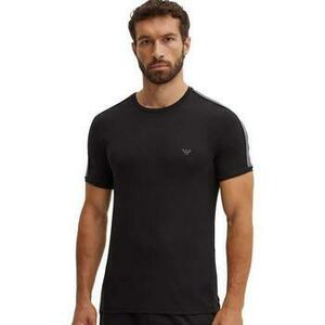 Tričká a polokošele Emporio Armani Lounge Tape Crew T-Shirt Black vyobraziť