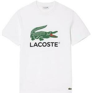 Tričká a polokošele Lacoste Signature Print Cotton T-Shirt White vyobraziť