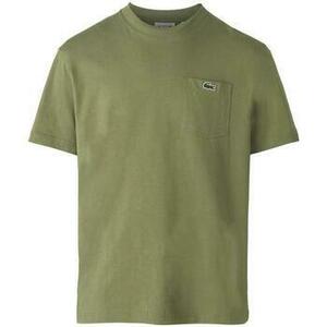 Tričká a polokošele Lacoste Chest Pocket Cotton T-Shirt Khaki vyobraziť